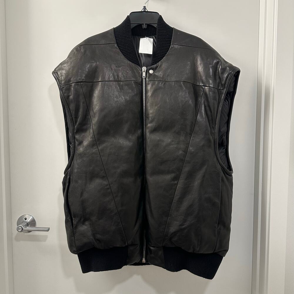 $4090 NEW Rick Owens Duvet Oversize Lambskin Leather Vest